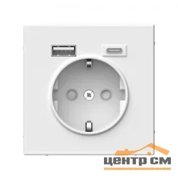 Механизм розетки 3-м СП ArtGallery 16А с 2-мя заряд. устройствами USB A+C 5В/2.4А/3А 2х5В/1.5А лотос SE GAL001332