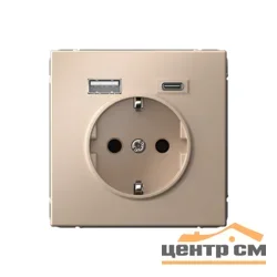 Механизм розетки 3-м СП ArtGallery 16А с 2-мя заряд. устройствами USB A+C 5В/2.4А/3А 2х5В/1.5А песочный SE GAL001232