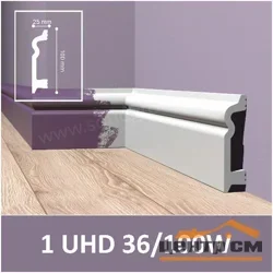 Плинтус напольный Solid из полимера 100*25*2000 белый Артикул: 1 UHD 36/100W