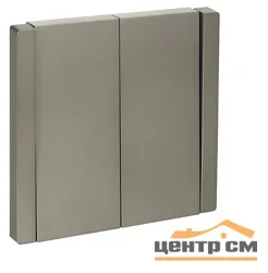 Выключатель двухклавишный СП FORTE&PIANO 10А FP505 сталь IEK FP-V20-0-10-1-K46