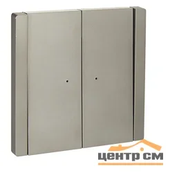 Выключатель двухклавишный СП FORTE&PIANO 10А FP506 с индикацией сталь IEK FP-V20-1-10-1-K46