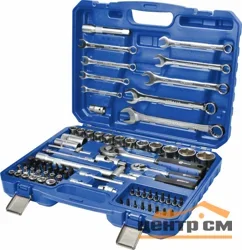 Набор инструмента универсальный КОБАЛЬТ 1/4" и 1/2", 82 предмета, кейс