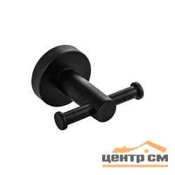 Крючок GFmark двойной из нержавеющей стали, на круглом основании, цвет ЧЁРНЫЙ, арт 82114