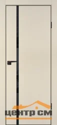 Дверь PROFILO PORTE П-22 глухая стекло LACOBEL Черный бежевый матовый 70 (кромка черная ABS с 4-х сторон без врезки под замок и петли)