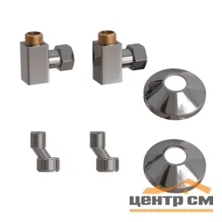 Комплект подключения для полотенцесушителя Point 3/4"х1/2" г/ш (квадрат), хром