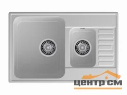 Мойка композитная GRANFEST Quarz 21К 740х480 серый 1,5-чаши+крыло