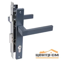 Замок врезной СТАНДАРТ 8520.01.7016 серый антрацит, ключ-ключ (с ручкой)