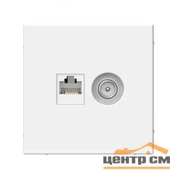 Механизм розетки компьютерной + телевизионной 2-м ArtGallery RJ45 + TV кат.5E бел. SE GAL000189