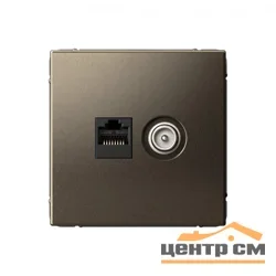 Механизм розетки компьютерной + телевизионной 2-м ArtGallery RJ45 + TV кат.5E мокко SE GAL000689