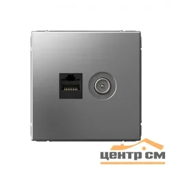 Механизм розетки компьютерной + телевизионной 2-м ArtGallery RJ45 + TV кат.5E сталь SE GAL000989