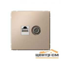Механизм розетки компьютерной + телевизионной 2-м ArtGallery RJ45 + TV кат.5E песочн. SE GAL001289