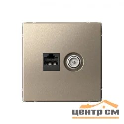 Механизм розетки компьютерной + телевизионной 2-м ArtGallery RJ45 + TV кат.5E шампань SE GAL000589