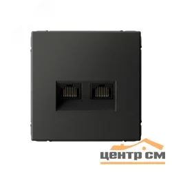 Механизм розетки компьютерной 2-м ArtGallery RJ45+RJ45 кат. 6A базальт SE GAL001488
