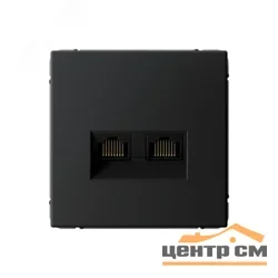 Механизм розетки компьютерной 2-м ArtGallery 2хRJ45 кат.6A карбон SE GAL001088