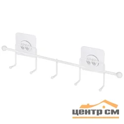 Вешалка с 5 крючками WHITE (крепление: самоклеящаяся основа)