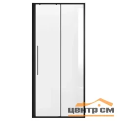Дверь в нишу Niagara Nova NG-84-9AB (90х195) черный матовый,стекло прозрачное,дверь раздвижная,1 место