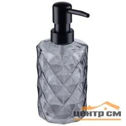 Дозатор для жидкого мыла CRYSTALITE (стекло), цвет: серый