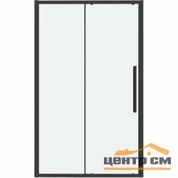 Дверь в нишу Grossman Cosmo 100.K33.02.110.21.00 (110х195) черный матовый,стекло прозрачное,раздвижная, 1 место