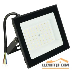 Прожектор светодиодный 100W 6400K 230V IP65 8000Лм 128х123х27мм черный в компактном корпусе SAFFIT, SFL51-100, ПРОМО
